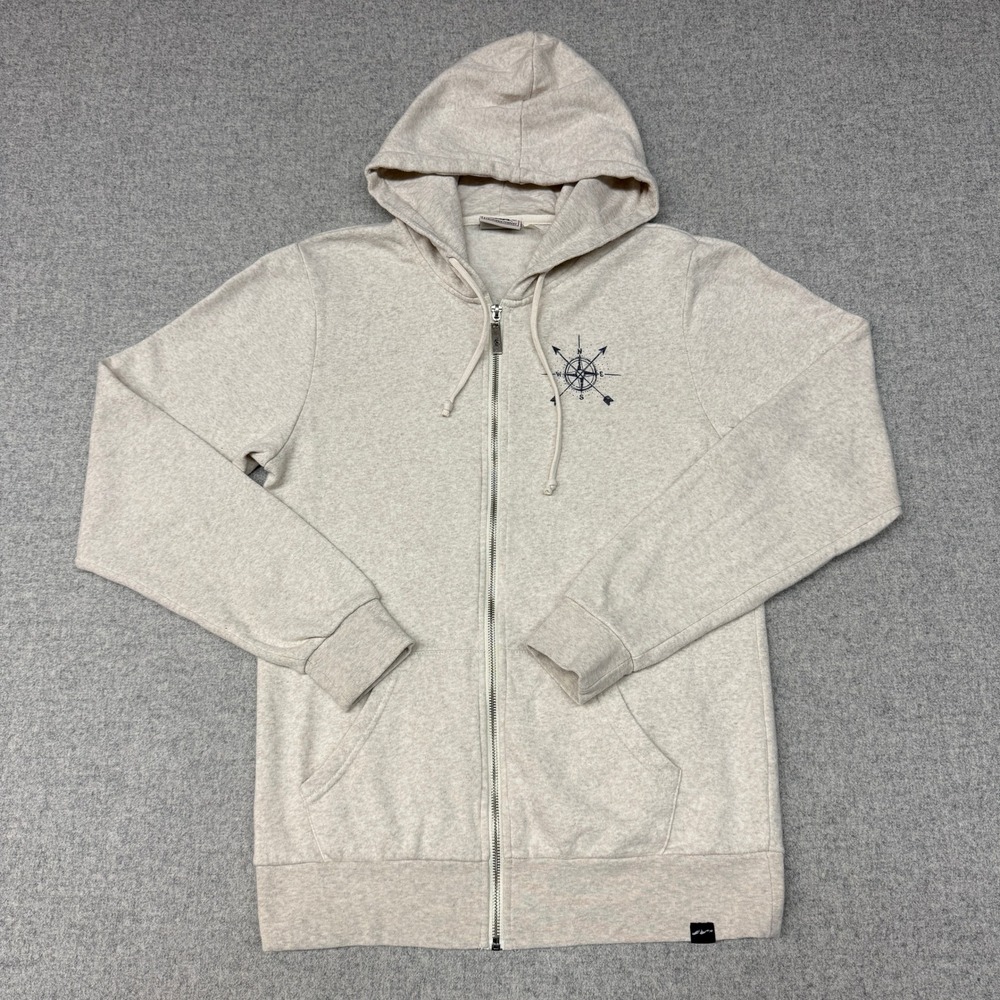 Techstyles Windstar Cruises Full Zip Hoodie Size Medium Cream Compass Graphic M